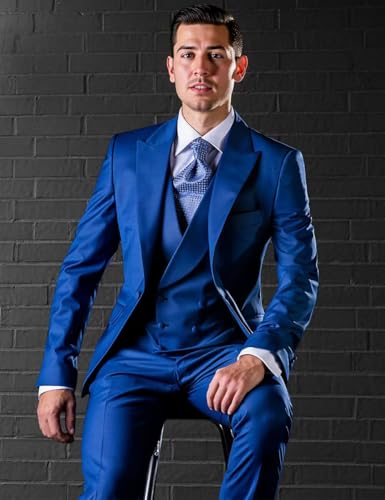 Men's Suit 3 Piece Slim Fit Tailcoat Tux for Wedding Banquet Party Long Tail Tuxedos Double Breasted Vest & Pants Set3