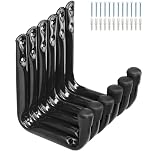 Garage Hooks, 6 Pcs Utility Hooks for Hanging Heavy Duty Items, Chair Storage Hooks, Wall Mounted Garage Hanger Brackets Hooks for Ladder, Bike, Hose, Garden Tool (8.9cm, Pack of 6)