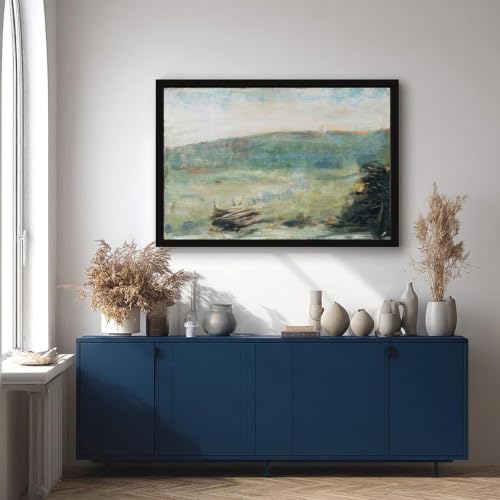 Impression sur toile Seurat - Paysage à Saint Ouen de haute qualité