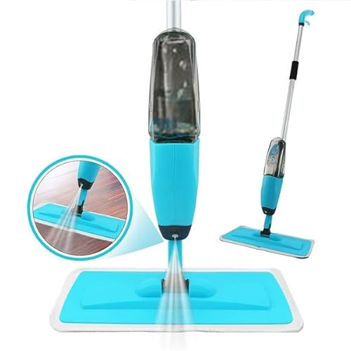 Floor handheld Spray Mop Water Spraying Cleaner Flat Mop with Reusable Microfiber Pad Multi Mops with Refillable Bottle for Marble, Hardwood, Tile, Laminate, Ceramic Floors (Blue) - Image 2