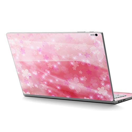 igsticker Surface Book2 Book3 15inch 専用 スキンシール サーフェス ブック 15インチ用 シール 000817 フラワー 桜 光