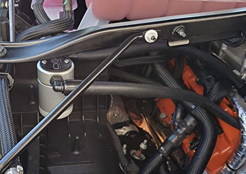 J&L Oil Separator Co. 3.0 Oil Separator Compatible with 2021-2023 Ram TRX 6.2L SC Passenger Side (Silver)