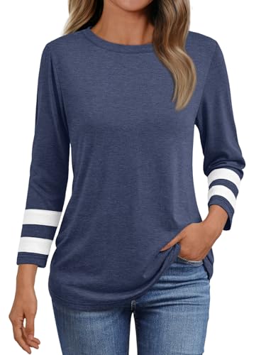 AUTOMET Womens Spring Tops 3/4 Length Long Sleeve Shirts Business Casual Dressy Tunic Tops Trendy Outfits 2025