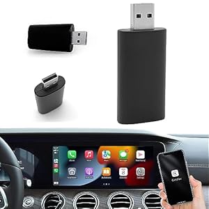 Sunweyer Plug & Play Draadloze CarPlay-adapter Ondersteuning Fabriek Bedrade CarPlay naar Draadloze Caplay Dongle Converteren Auto Modeljaar: van 2016 tot 2023