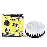 5 Inch Diameter Drill Powered Scrub Brush with Quarter Inch Quick Change Shaft (Automotive Soft-White)