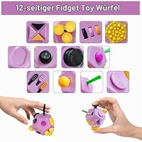 VCOSTORE Fidget Cube mit 12 Seiten, Infinity Cube Fidget Anti Stress Würfel Spielzeug für Erwachsene Kinder mit ADHS,ADD,ASD,ADHD – Ansicht 4