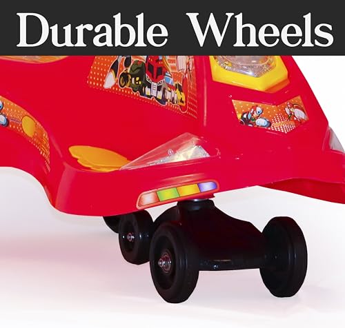 Image of Kids Baby Balance Bike for 1-2 Years Old Boys and Girls, Toddler Best First Birthday Gift | Toddler First Bike with 4-Wheel Stability | No Pedal Ride-On Toy for Indoor (Deluxe-Red)