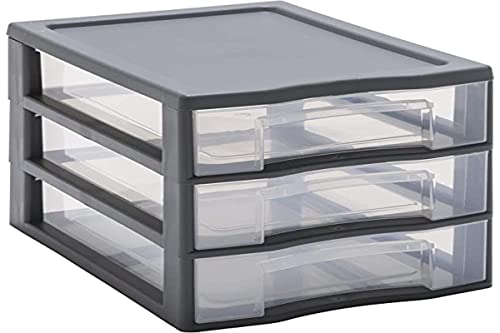 Sundis TAG TOWER A5 Format - 3 Schubladen mit Etikettenhalter und Fallschutzsystem - Anthrazit Cover