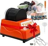 VIYUKI Rock Tumblers Kit - Includes Rough Gemstones, 4 Polishing Grits, Jewelry Fastenings,Operating Instruction, Great Stem Science Kit