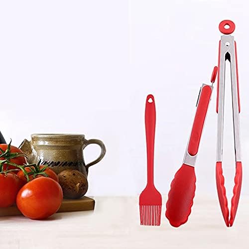 Cooking Tongs New 3Pcs/Set Silicone Barbecue Tools Set Professional Food Tongs Silicone Basting Brush BBQ Tools Outdoors