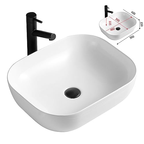 Cuba De Cerâmica Para Banheiro Sobrepor Deend Oval 50x40cm