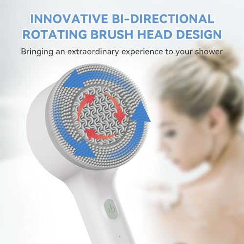 Cozyoasis CO-001 Electric Body Scrubber With Long Handle Cordless Rechargeable Shower Brush For Back Scrubbing And Exfoliating Ipx7 Waterproof Vibration Silicone Bath Brush thumb #3