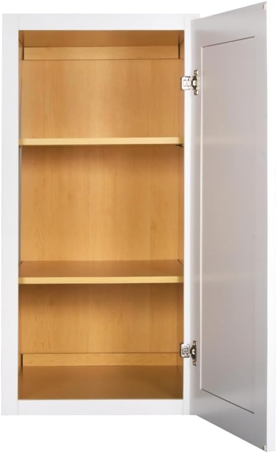 Utility Cabinets - Arcadia White Shaker RTA (Ready to Assemble) | Soft Close Doors & Drawers | Adjustable Hinges | 24"D Wall Cabinets | 54"H Base Cabinets (Wall Utility Cabinet, 24"D x 18"W x 36"H) - Image 4