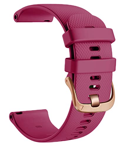 Bracelet silicone 18mm fuchsia pour Garmin Vivoactive 4S et Vivomove 3S