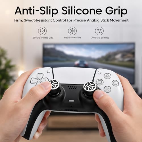 Image of Sounce 4PCS PS5 Controller Thumb Grip Caps, Silicone Non-Slip Rocker Cap Joystick Button Protective Thumb Grips Compatible for PS5 PS4 Xbox Series X Switch Pro Controller Accessories, Reduces Fatigue