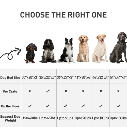 Mihikk MIA32GD003 Waterproof Dog Bed Medium Size Dog Orthopedic Dog Beds For Crate With Removable Washable Cover Egg-Crate Foam Pet Pad Mat thumb #4