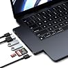 Satechi 7 in 1 USB C Hub Multiport Adapter Pro Slim, USB C Dongle, 100W Charging, 4K HDMI, USB 4, USB 3.2 Gen 2, SD/Micro Card Reader for Mac, MacBook Air/Pro - Midnight