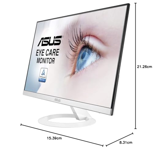 ASUS VZ249HE-W - Monitor fino de 23.8" Full HD (1920x1080, IPS, LED, 5 ms, HDMI, Eye care, antiparpadeo) Blanco