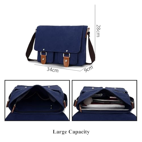 Image of Handcuffs Vintage Canvas Messenger Bag for Men & Women Crossbody Sling with Multiple Pockets Stylish Shoulder Satchel for College, Office, Travel & Daily Use