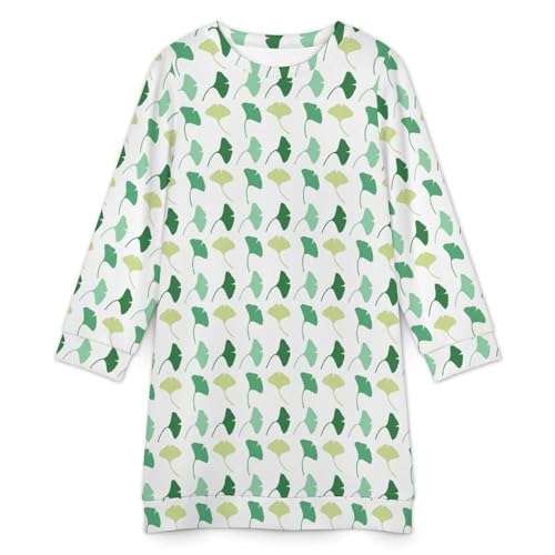 Robe pull à manches longues Ginkgo en tricot doux et extensible vert - 3
