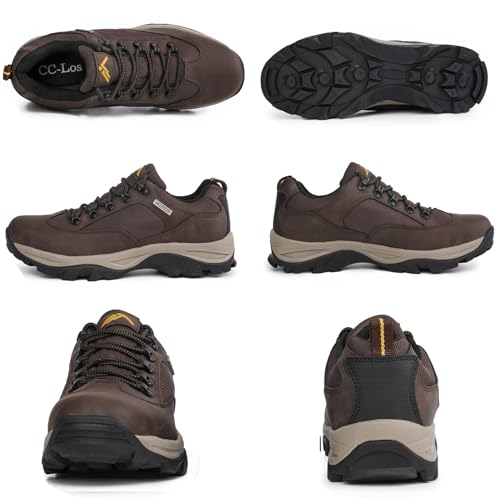 Image of CC-Los Men's Hiking Shoes Slip Resistant Work Shoes Durable Rubber Sole Outdoor Trekking Daily Work Brown Size 7-13.5