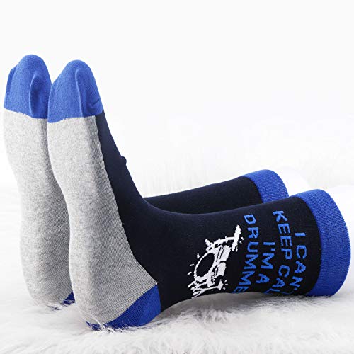 MBMSO 2 Pairs Drummer Socks Drum Socks Funny Drummer Gifts I can’t Keep Calm I’m a Drummer2