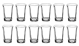 BigDean 12er Set Schnapsgläser 4cl - Shotgläser aus Glas - Spülmaschinenfest - Shot Gläser für Wodka, Ouzo, Sambuca, Tequila, etc. - Pinnchen, Stamperl