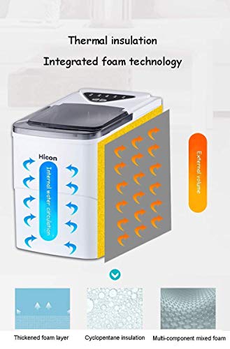 Ice Maker Machine Counter Top Home, ICS Cube Maker Silent Easy Operation15Kg EIS in 24 Stunden, für Kitchen Home… – Bild 4