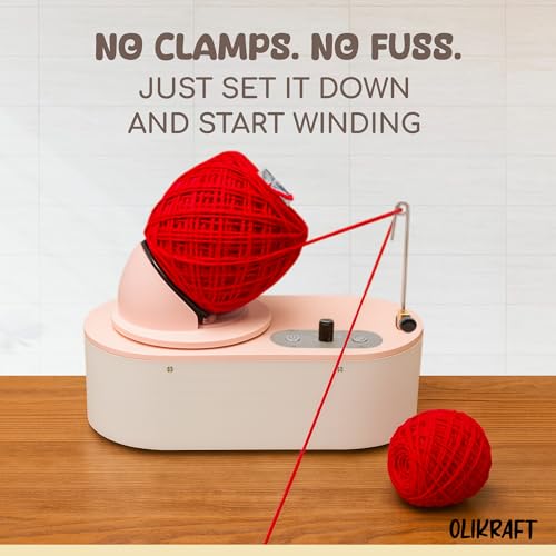 Image of Olikraft Tabletop Electric Yarn Winder for Crocheting | Swift Electric Yarn Ball Winder Large Capacity | Ball Winders | Cake Winders | No Tensioner Included | No Clamp Required (Patented)