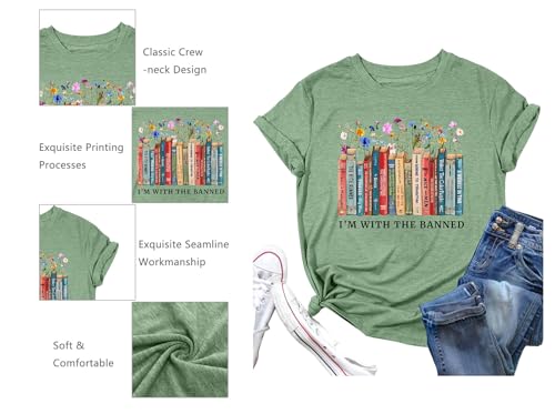 Image of Books Shirts for Women Reading T-Shirt Book Lover Tops Funny Readers Gifts Clothes Casual Librarian Tees