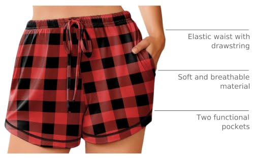 Image of Ekouaer Pajama Shorts for Women 2026 Soft Sleep Shorts Casual Lounge Shorts Comfy Pj Bottoms with Pockets