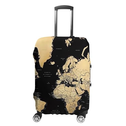 World Map Luggage Cover, Washable Elastic Suitcase Cover Protector Fit 18-32 Inch Luggage