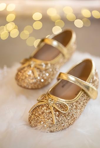 Image of Felix & Flora Toddler Flower Girl Dress Shoes - Girl Ballet Flats Party School Shoes Wedding