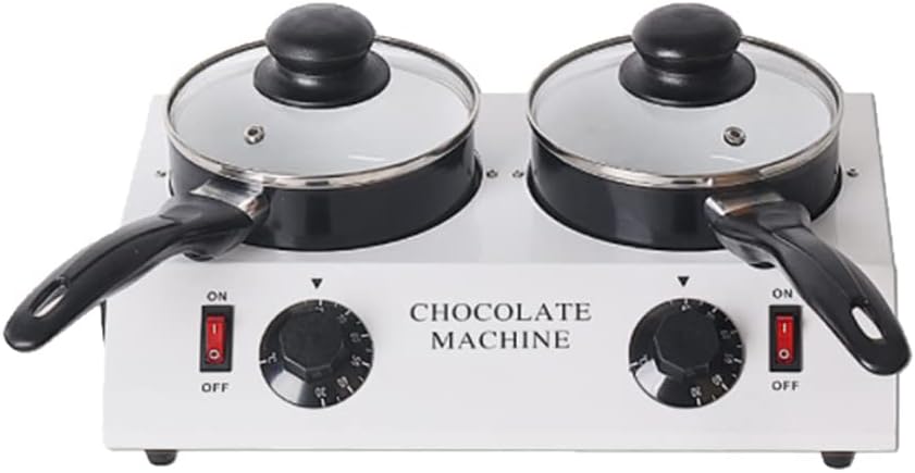 Mini Electric Chocolate Melting Machine, 2 Pots Pot Chocolate Tempering Machine with Temperature Control Commercial Chocolate Warmer for Chocolate, Butter, Cheese, Milk Cream
