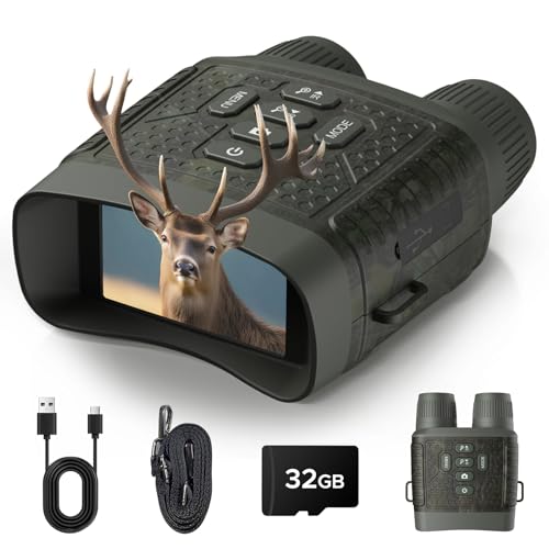 4K Night Vision Goggles - 48MP Infrared Binoculars for Hunting Camping Wildlife, 10X Digital Zoom...
