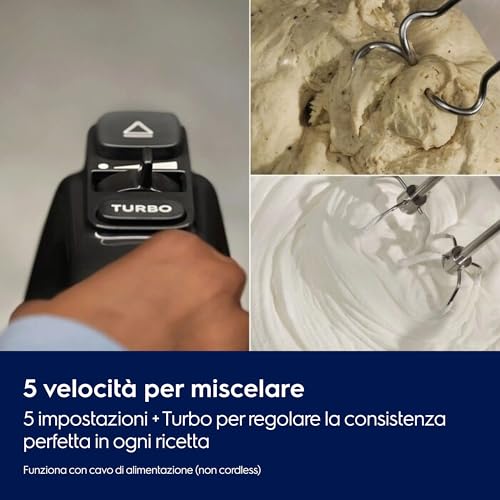 Electrolux Elfrusta Serie 300 EHM4B 5 velocità, Funzione Turbo, Parti in acciaio inox lavabili in lavastoviglie, soluzione compatta di stoccaggio, realizzata in 24% plastica riciclata, 500 W, grigio - immagine 6