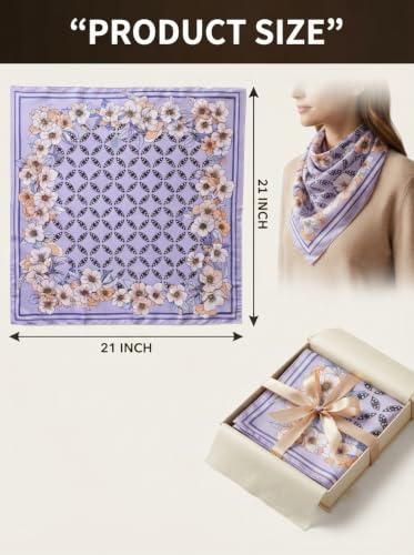 Image of Ravaiyaa - Attitude is everything Women Printed Silk Bandana 21 x 21 Inch Square Headband & Hair Wrap, Soft & Versatile | Fashion Neck Wrap