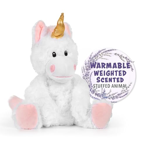 Image of Warm Pals - Magical White Unicorn - 1.5lbs - Cozy Microwavable Lavender Scented Plush Toys - Heated Stuffed Animal - Heatable Coolable Bedtime Comfort Plushie