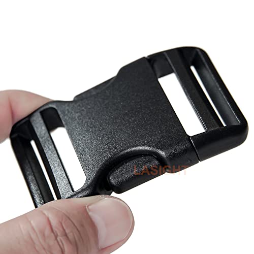 Buckle For Strap 1.5": Side Release Buckles Plastic Clips 4 Set + Tri-Glide Slide 8 Pcs Fit 1 1/2 Inch Wide Nylon Straps Webbing Belt, Heavy Duty Replacement For Backpack, Dual Adjustable No Sewing #TOP7