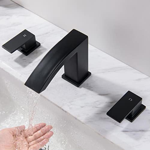Robinet mitigeur 3 trous acier inoxydable mélangeur eau chaude froide