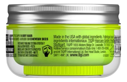 Image of TIGI Bed Head Manipulator Matte Hair Wax, Strong Hold Sculpting and Styling Paste for Short to Medium Hair, 2.01 Ounce (Pack of 12)