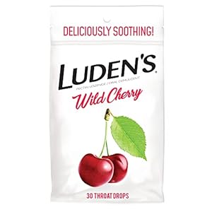 Luden’s Sore Throat Drops, For Minor Sore Throat Relief, Wild Cherry, 30 Count