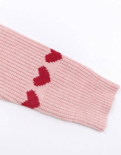Image of Women's Pullover Sweaters Cute Multi-Hearts Knitted Casual Sweater