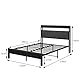 VERFARM Polsterbett Bettgestell 120x200 cm, Doppelbett Bettrahmen mit LED und Ladestation, Bettrahmen mit Stauraum, Jugendbett Gästebett mit Kopfteil, perfekt für Schlafzimmer Gästezimmer, Dunkelgrau