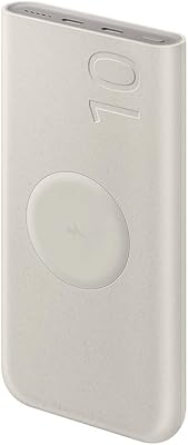 Samsung Galaxy Official 10,000 mAh Battery Pack, 25W Super Fast Charging (with USB-C to C Data Cable), Beige