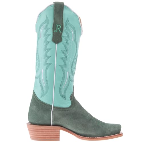 Women`s Teal Roughout Vamp 13In Mint Cowhide Top Boot4