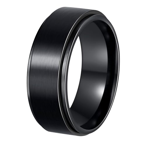 Mens Fidget Rings Anxiety Rings for Men Womens Chain Spinner Rings for Adults Titanium Steel Rings