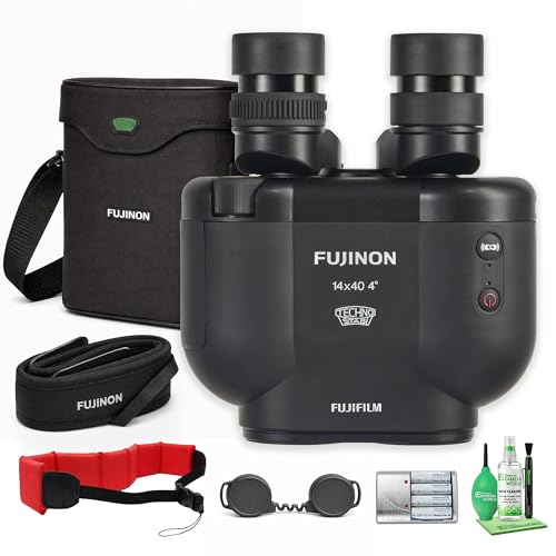 Image of Fujinon Techno-Stabi TS-X 14x40 Image Stabilized Binoculars, ±6° Stabilization, Waterproof Marine & Astronomy Optics, Reverse Porro Prism Design (Black) (Bundle)