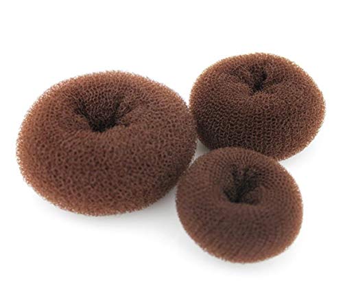 Coletero para moño, dónut para recogidos, accesorio para el cabello, 3 unidades (1 grande, 1 mediano y 1 pequeño)