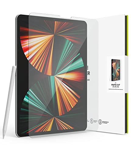 Ringke Protetor de tela Invisible Defender Glass [proteção multicamadas] compatível com iPad Pro 12,9 polegadas (6ª geração 2022, 5ª geração 2021, 4º 2020, 3º 2018) vidro temperado premium de cobertura total